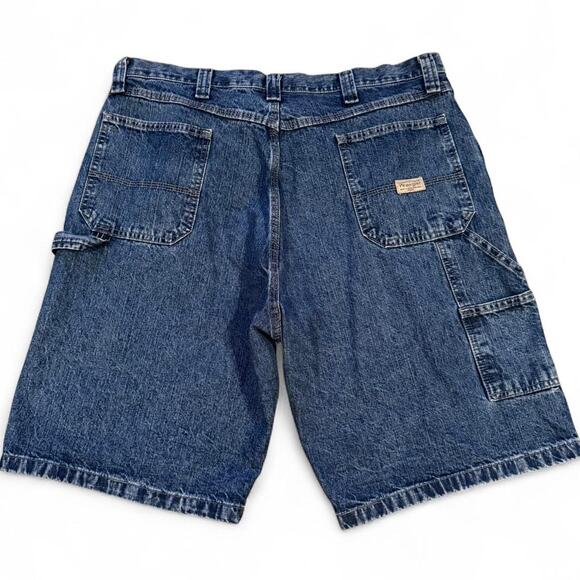 Wrangler Carpenter Utility Skater Grunge Blue Denim Y2K Baggy Jorts Sz.38 - Picture 1 of 6